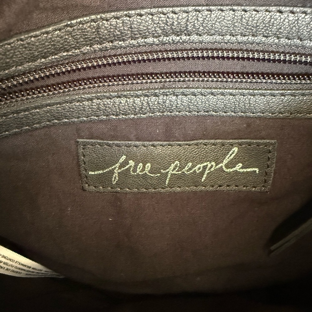 Free People Black Leather Crossbody Waist Bag with Studded Strap - Picture 3 of 5